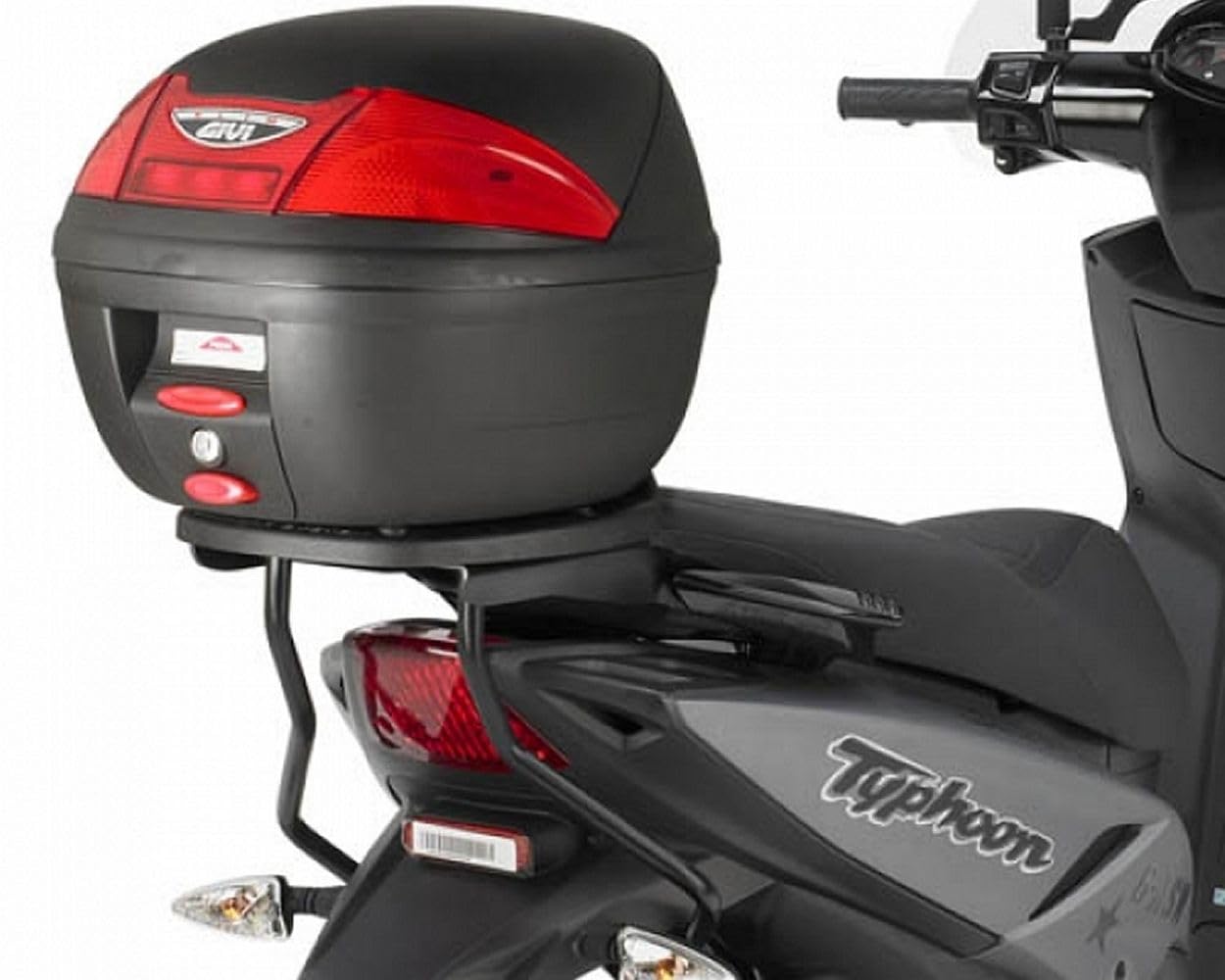 Topcase Träger schwarz Monolock Koffer o. Platte oder Max Zuladung 3 kg Piaggio Typhoon 50 oder 125Bj. 11, andere von Givi