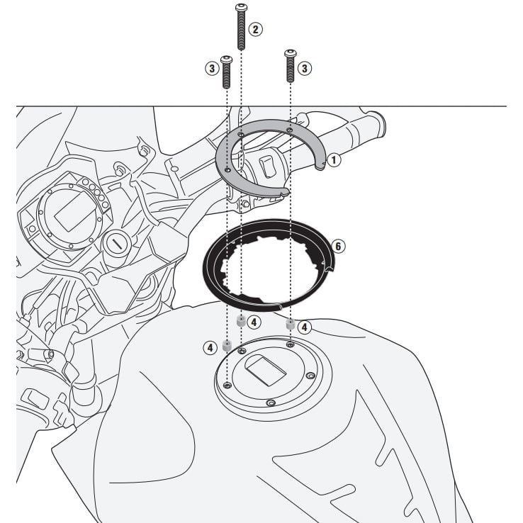 Givi Tanklock Adapter BF52 für Kawasaki Z 750 2004-2006 von Givi