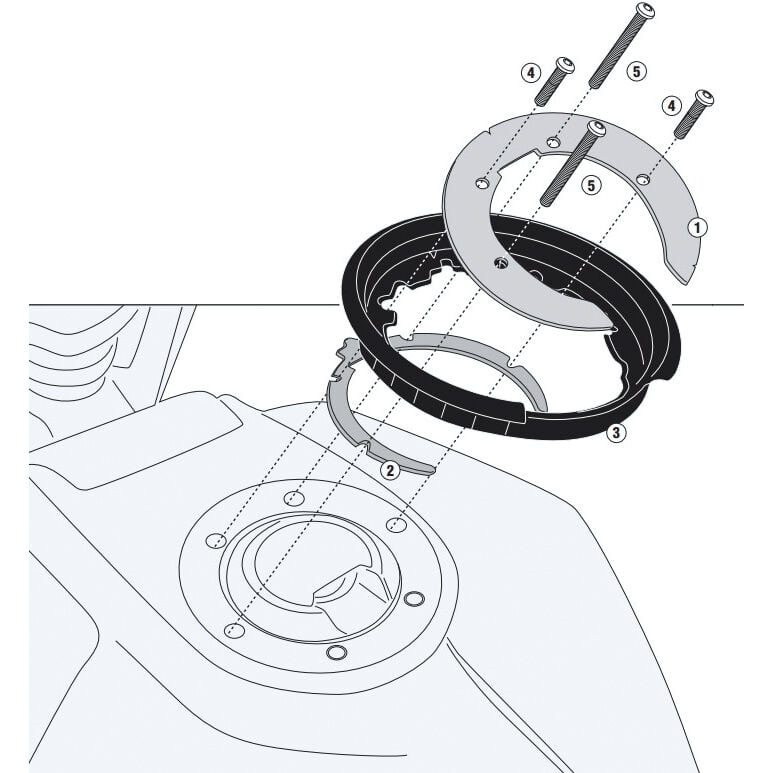 Givi Tanklock Adapter BF53 für Husqvarna Svartpilen 701 von Givi