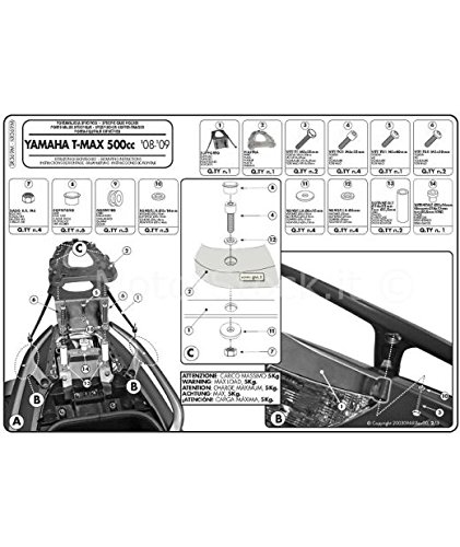 Givi Topcase - Träger für Yamaha T-Max 500 von Givi