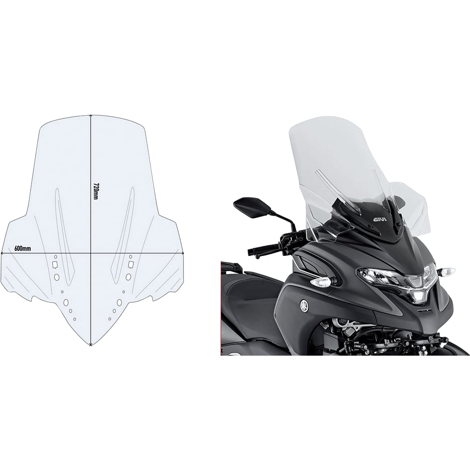 Givi Verkleidungsscheibe D2149STG klar für Yamaha Tricity 300 von Givi