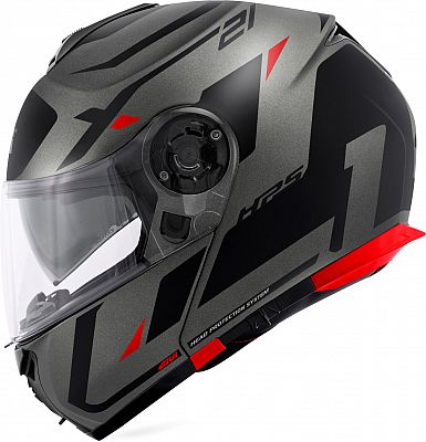 Givi X.21 Evo Number, Klapphelm - Matt Dunkelgrau/Schwarz/Rot - S (56) von Givi