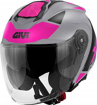 Givi X.25 Target, Jethelm Damen - Matt Grau/Pink/Schwarz - XS (54) von Givi