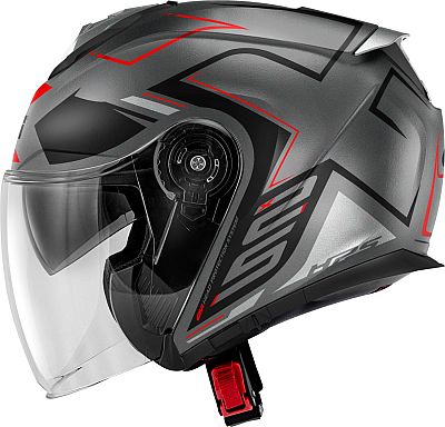 Givi X.25 Trace, Jethelm - Matt Grau/Schwarz/Rot - L (60) von Givi