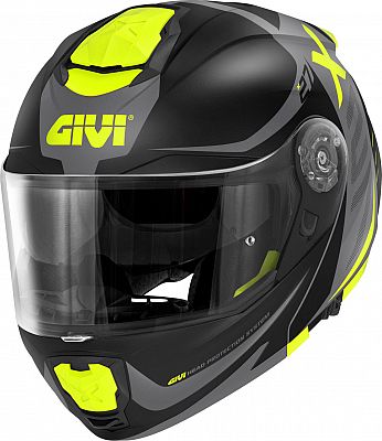 Givi X.27 Dimension, Klapphelm - Matt Schwarz/Grau/Neon-Gelb - M (58) von Givi