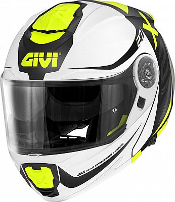 Givi X.27 Dimension, Klapphelm - Matt Schwarz/Weiß/Neon-Gelb - L (60) von Givi