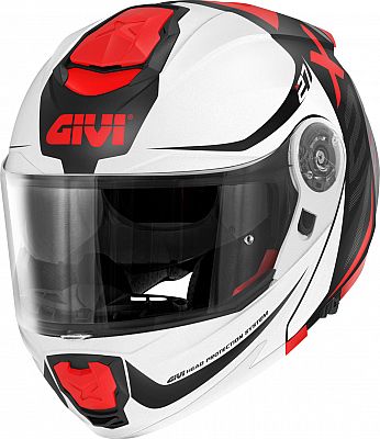 Givi X.27 Dimension, Klapphelm - Matt Schwarz/Weiß/Rot - S (56) von Givi