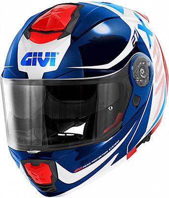 Givi X.27 Dimension, Klapphelm - Weiß/Blau/Rot - L (60) von Givi