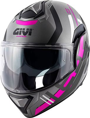 Givi X.30 Pulsar, Modularhelm - Matt Grau/Schwarz/Pink - S (56) von Givi