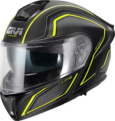 Givi X.50 Fiber Hologram, Klapphelm - Matt Schwarz/Grau/Neon-Gelb - XL (61) von Givi