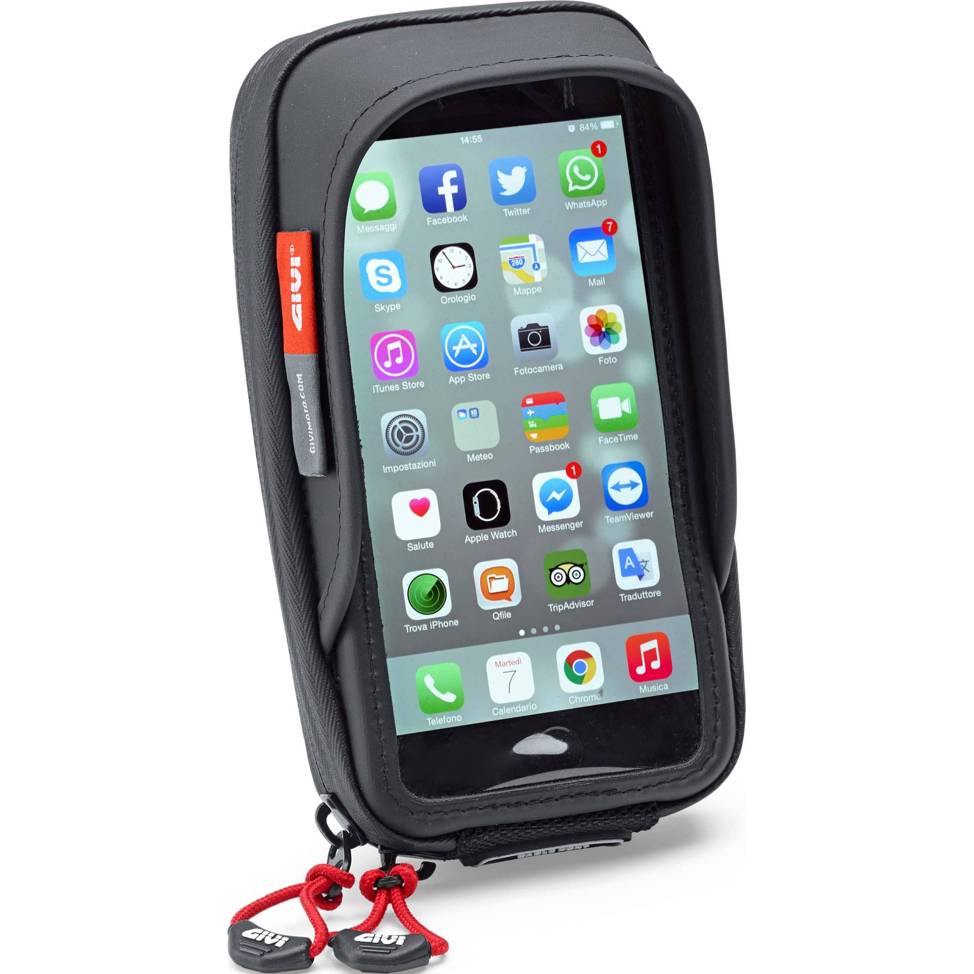 Givi S957B Wasserdichter Smartphone-Halter für Motorradlenker für iPhone/Galaxy, Schwarz von Givi