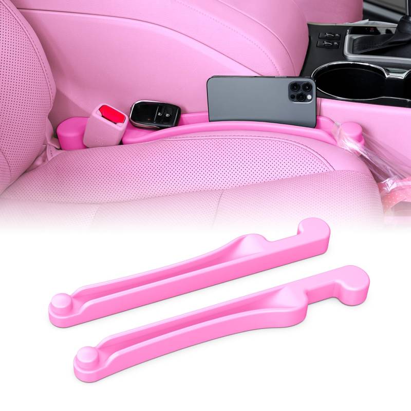 Autositz-Spaltfüller, 2er Set, Givifive weicher Schaum, multifunktional mit Organizer & Hakenfunktion, 3in1 Spaltstopper, universell für Auto, SUV, LKW - Füllt den Spalt zwischen Sitz & Konsole.(Rosa) von Givifive