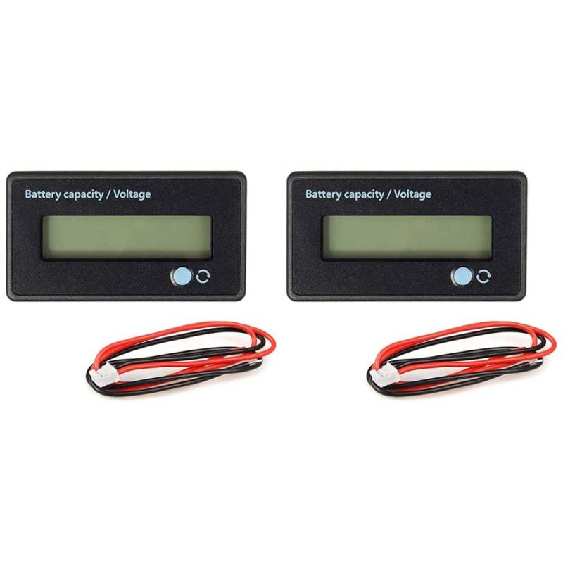 Giwnhvx 2X Batteriemessgerät SpannungsüBerwachung Der Batteriekapazität, DC 12/24/36/48/60/72 / 84V Anzeige Der Spannungskapazität Der Batteriekapazität von Giwnhvx