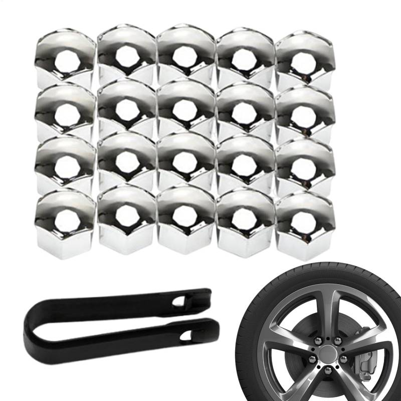 GjnjfdF Auto-Radmutter-Abdeckung, Auto-Radmutter-Kappen - Radschraubenmuttern-Abdeckkappen-Set | Ersatz-Staubschutz für 17 mm, 19 mm, 21 mm, Reifenmutternabdeckungen, 20 Stück, Autorad-Dekorationen von GjnjfdF