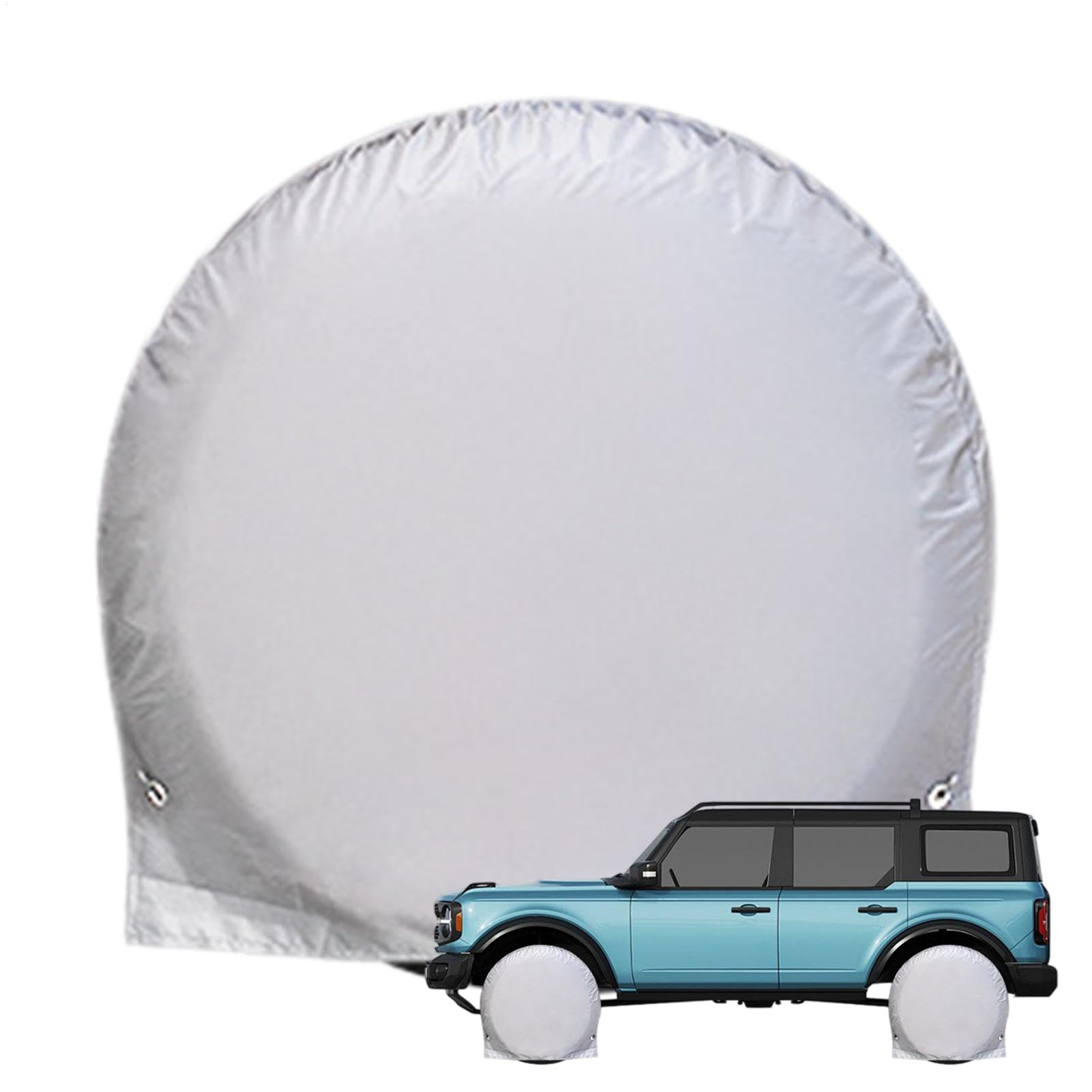 GjnjfdF Reifenabdeckungen für Anhänger, RV Resero Tire Cover | UV -resistente Ersatzreifenabdeckungen für Anhänger | Automobilradschutz 210d Silber beschichtet Oxford passt an 27-29 Zoll Auto-LKW-SUVs von GjnjfdF