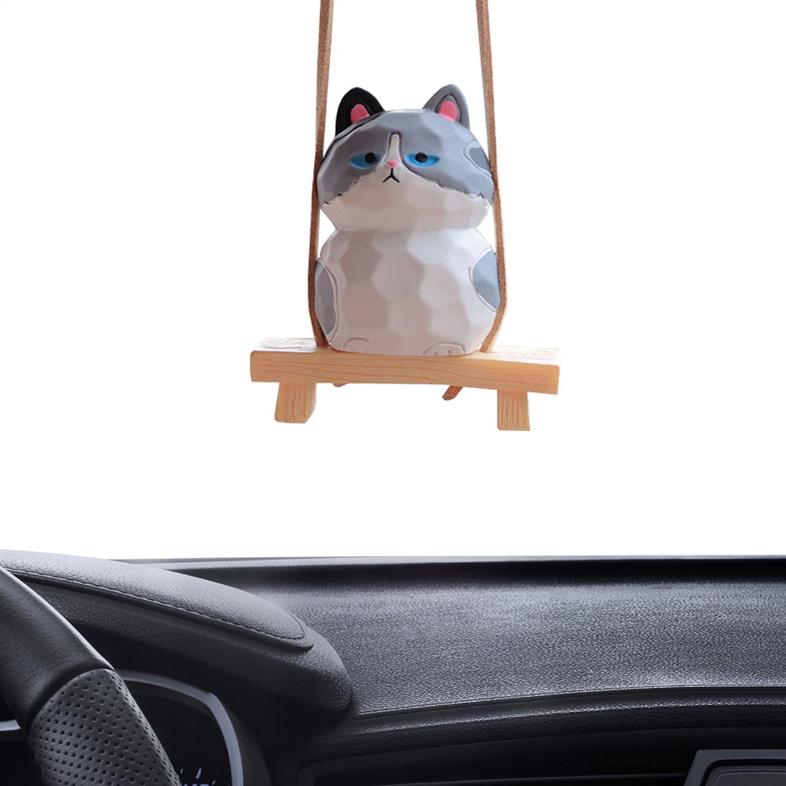 GjnjfdF Rückspiegelzubehör, Autospiegelzubehör,Exquisite 3D -Harzkatze -Figur - Kittenverzierung Dekoration, Autospiegel Dekoration Suspension Anhänger für LKW, Frauen von GjnjfdF