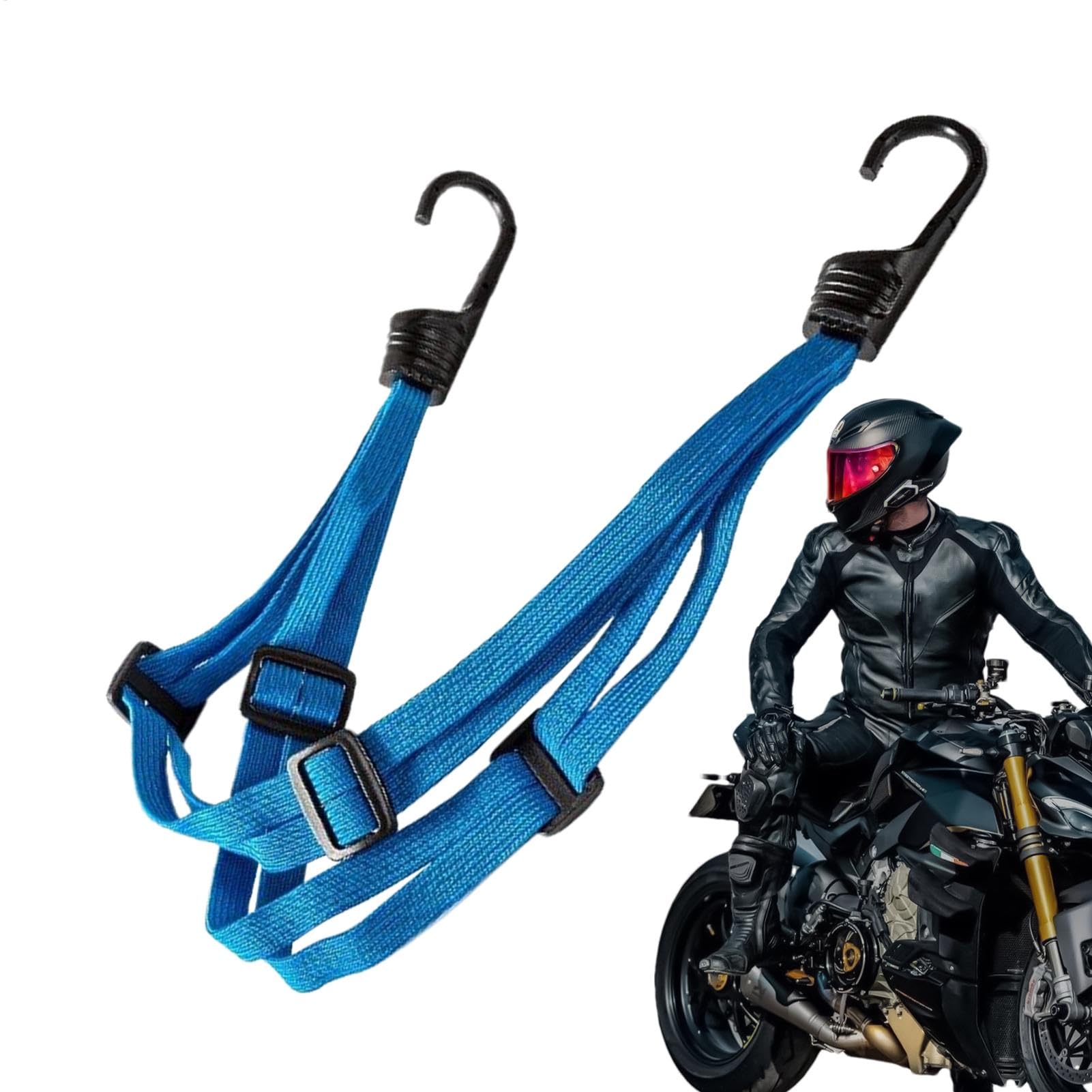 GkgWuxf Elastischer Motorradhelmriemen, Gummizug für Gepäck, Outdoor-Abenteuer-Zubehör, elastisches Seilband mit 2 Haken, fester Griff von GkgWuxf