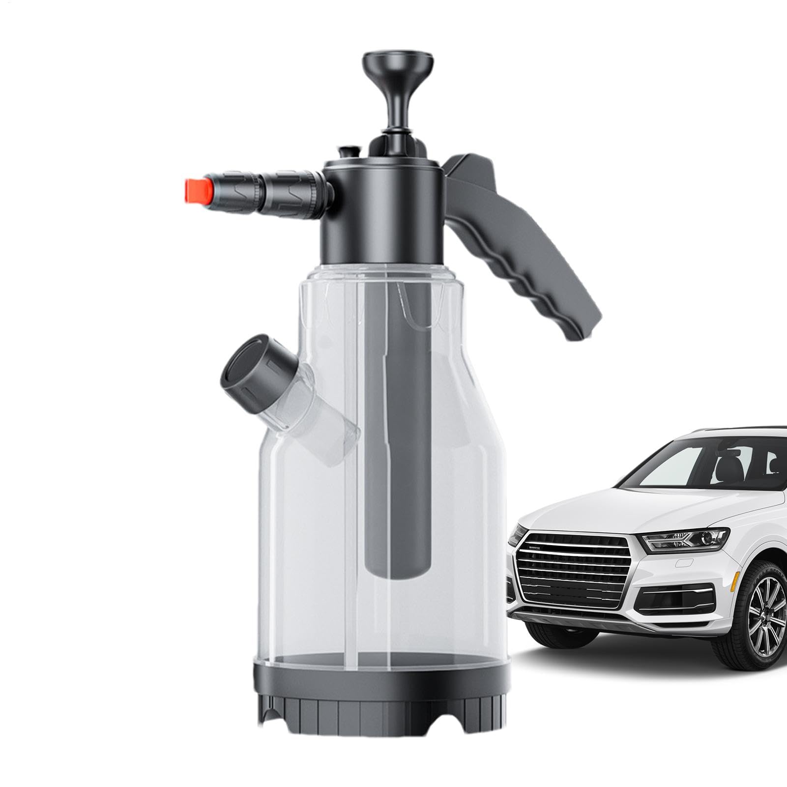 GkgWuxf Schaumsprühflasche, Autowaschsprüher | 2L Anti-Rutsch-Autowaschspray-Schaumsprüher,Schäumender Pumpzerstäuber mit Zwei Düsenoptionen für Gartenbewässerung, Hausreinigung, Autopflege von GkgWuxf