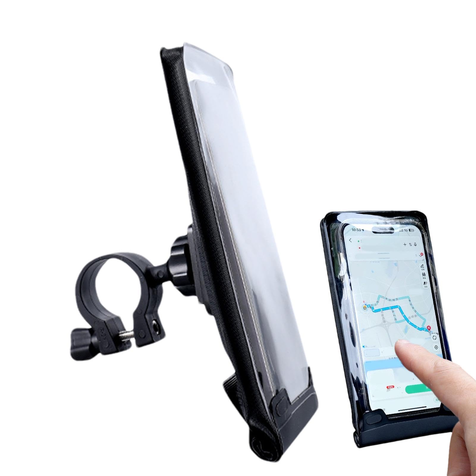 GkgWuxf Wasserdichter Motorrad-Handyhalter,Wasserdichter Fahrrad-Handyhalter - Wasserdichter, Leichter Telefon-Fahrradhalter - TPU Screen Touch Lenker Vorbau Handyhalter für Fahrrad von GkgWuxf