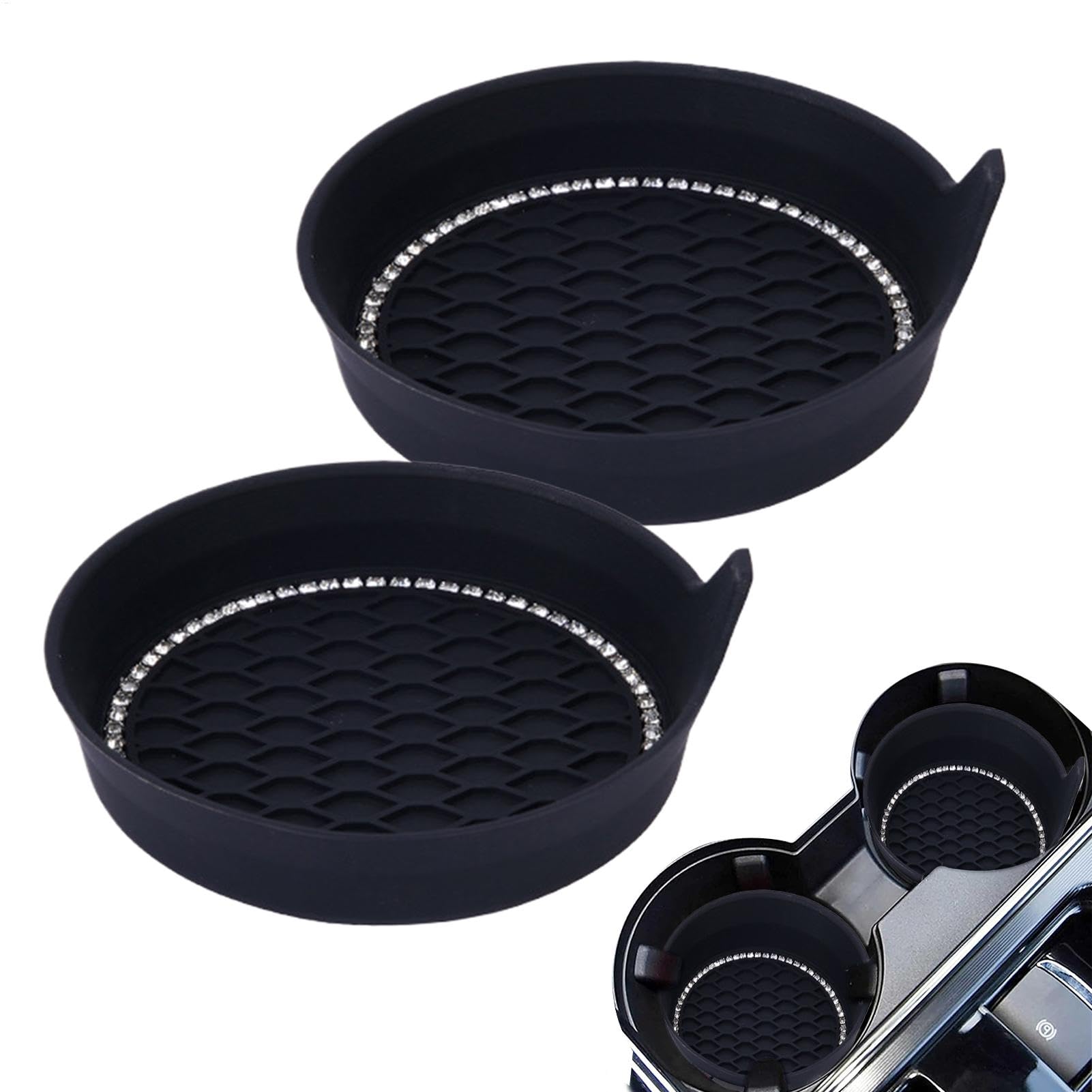 Gkumgwo Auto Cuphalter Coaster, Auto Cup Halter Einsatz - Non-Slip-Mehrzweckauto-Getränkebad 2X - wasserdichte Wasserflasche Coaster Automotive Innenzubehör für den Arbeitsplatz von Gkumgwo