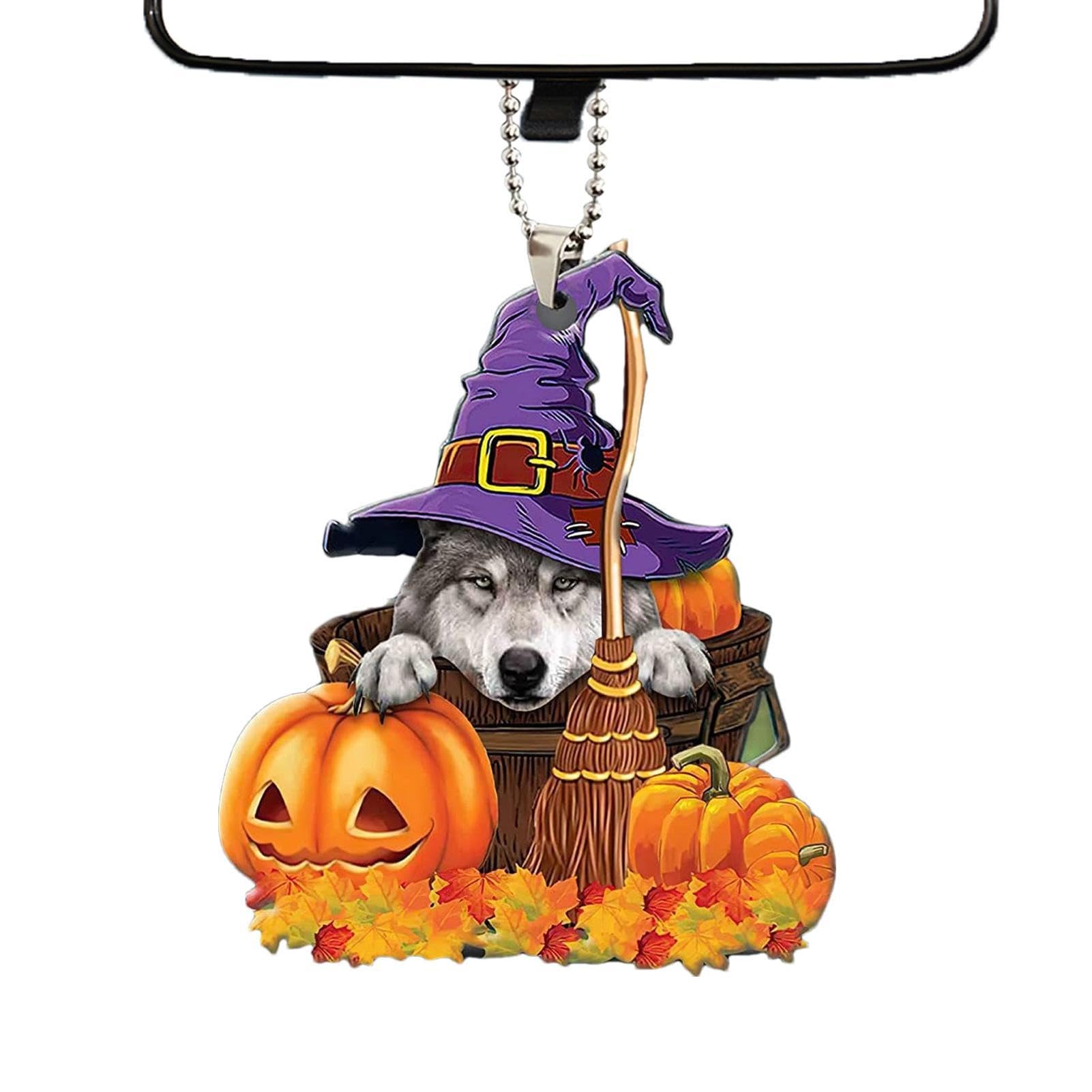 Gkumgwo Halloween-Baumschmuck,Halloween-Autozubehör, Halloween Acryl Autozubehör, Neuartiges Autozubehör, niedliche Fahrzeug-Ornament für Fenster, Türgriff von Gkumgwo