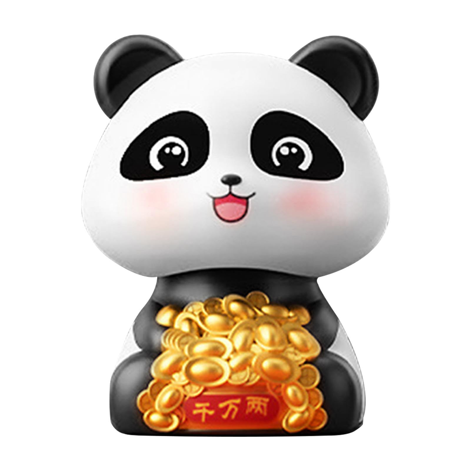Gkumgwo Panda-Wackelköpfe für das Armaturenbrett im Auto, Armaturenbrett-Panda-Figur | Panda-Statue für Armaturenbrett - Modische Glücks-Panda-Figuren, Solarenergie, schüttelnder Kopf, Panda, von Gkumgwo