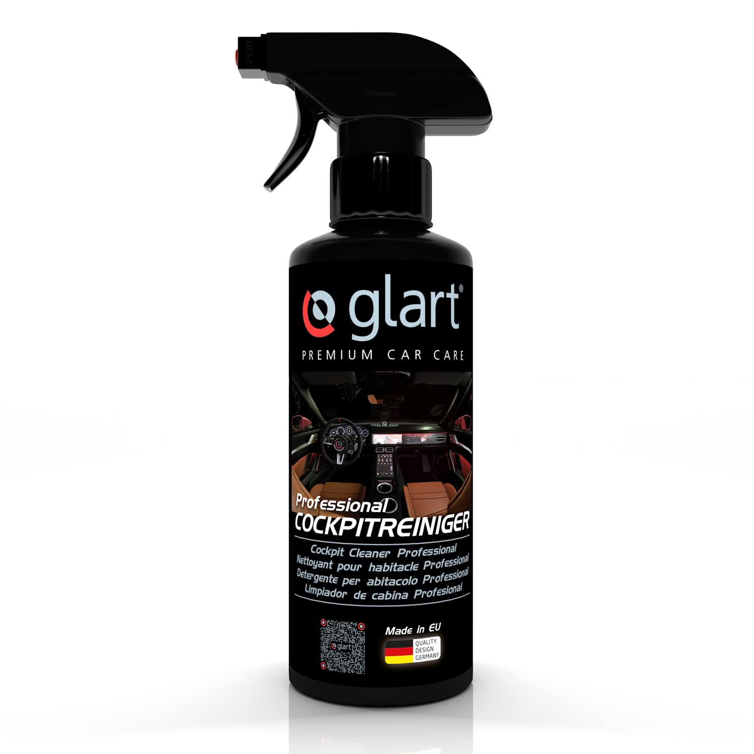 Glart Cockpitpflege Auto Innenraum Reiniger - Premium Innenraumreiniger Auto - 100% Sauberkeit - Universal Cockpit Reiniger für professionelle Reinigung des gesamten Auto Innenraums - 500ml Spray von Glart