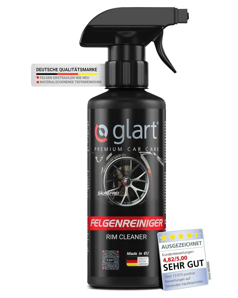 Glart 45FR Auto Felgenreiniger 500 ml, Autopflege wie Felgenteufel, mit Farbindikator auf Alufelgen, Anwendung VOR Felgenbürste, Reifenglanz, Felgenversiegelung von Glart