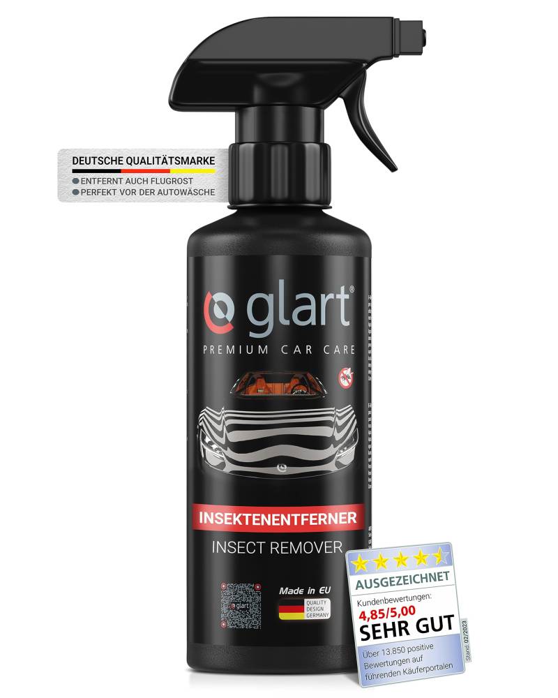 Glart Insektenentferner Auto - Premium Flugrostentferner Auto Insektenentferner für Scheinwerfer, Lack & Windschutzscheibe - 100% Sauberkeit - Professioneller Insekten Entferner für Auto - 500ml von Glart