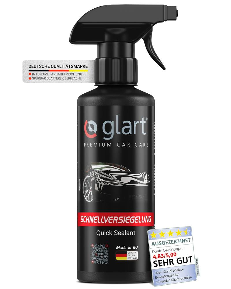 Glart 45SV Auto Lack Schnellversiegelung 500 ml für Autopflege, Motorrad, Wohnmobil, Fahrrad, erzeugt Tiefenglanz, entfernt leichten Schmutz bei der Aufbereitung, einfache Anwendung von Glart