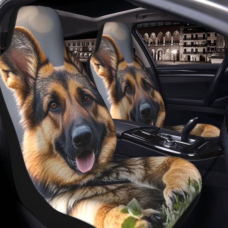 Autositzbezug 2er Pack Sitzbezüge für Auto Vordersitze Schoner Deutscher Schäferhund Sitzbezüge Auto Sitzmatte mit Gummiband Sitzschoner Autobezüge Autozubehör 2er Set von GlbnSHeric