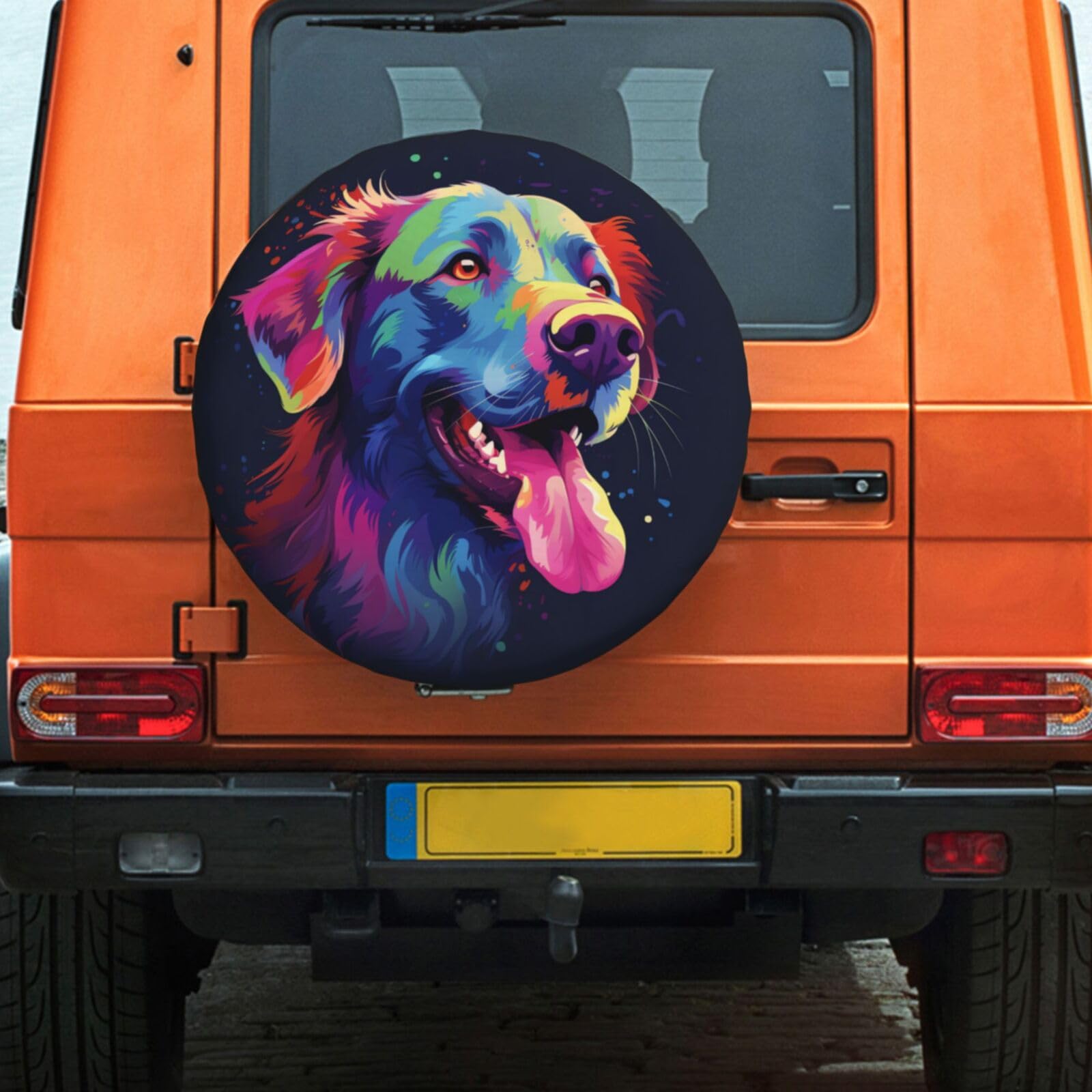 Ersatzreifenabdeckung, wasserdicht, Reifenschutzabdeckung für Auto, bunte Hunde-Reifenabdeckung, Ersatzradabdeckung, Ersatzradschutz mit Kordelzug, 35–43 cm von GlbnSHeric