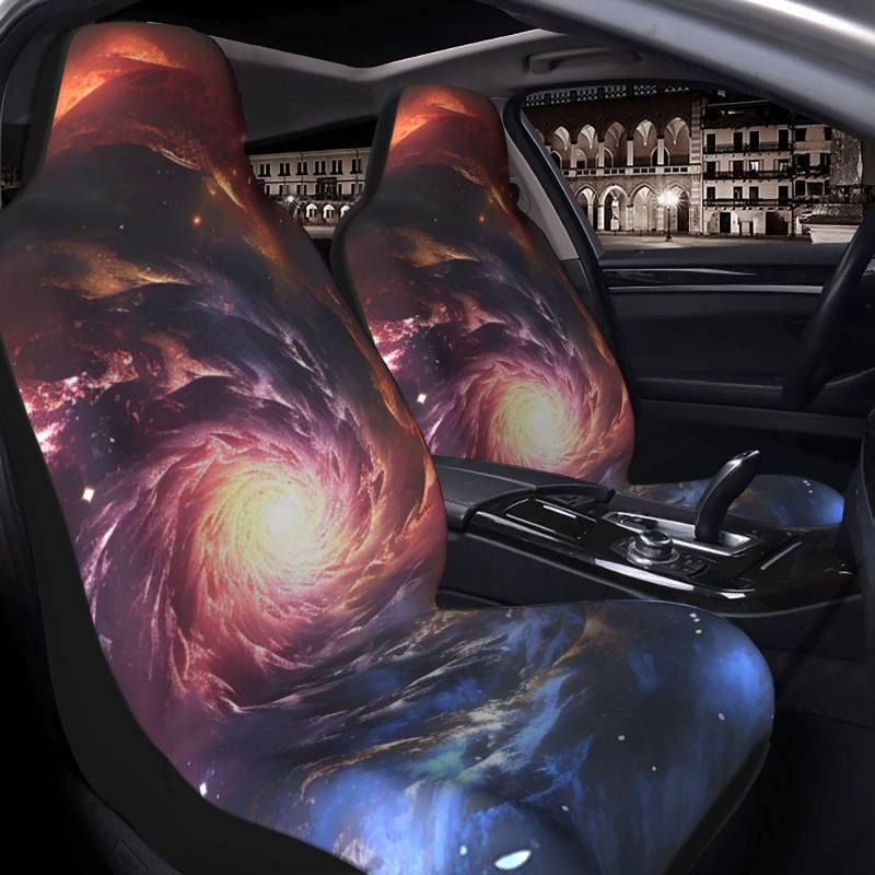 GlbnSHeric Autositzbezug 2 Stück Sitzbezüge für Auto Vordersitze Schonbezug Cosmic Storm Sitzbezüge Auto Sitzmatte mit Gummiband Sitzschoner Autobezüge Autozubehör 2er Set von GlbnSHeric