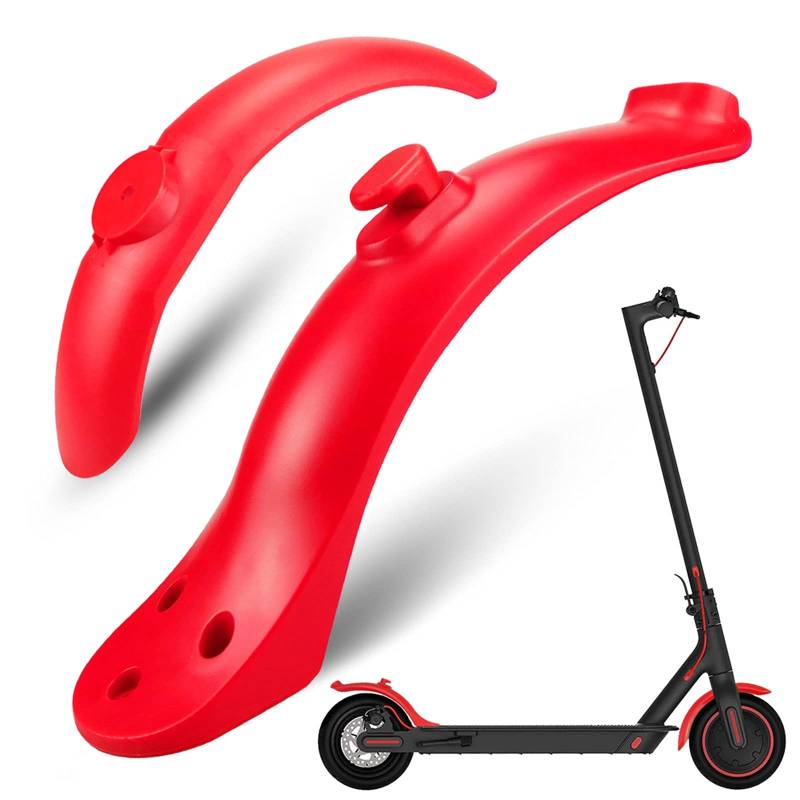 Gleamydot Schutzblech Hinten Elektroroller, Kotflügel Vorne und Hinten Ersatzsets Kompatibel für Xiaomi M365 / M365 Electric Scooter Zubehör (rot) von Gleamydot