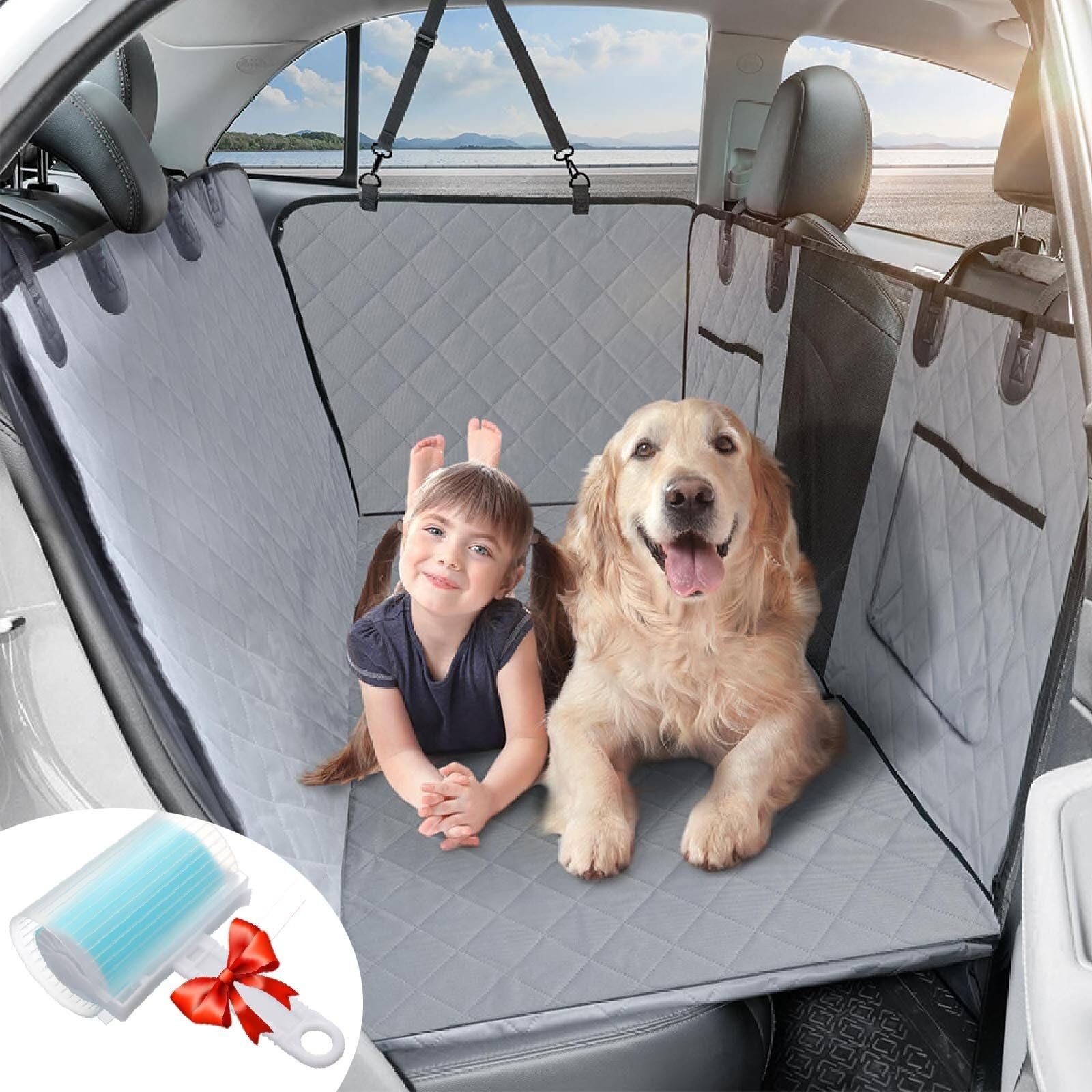 Glenmi Idealer Begleiter for Hunde – 100% wasserdichte Hängematte for Hundeautositze, perfekte Passform for jedes Auto oder SUV, rutschfest und langlebig(Grau) von Glenmi