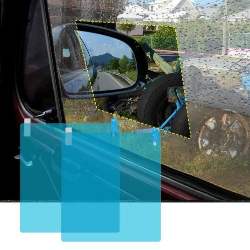 Globents Car Side Window Protective Film Anti Fog Membrane Anti-glare Waterproof Rainproof Car Sticker Clear Film 2 Pieces/Set von Globents