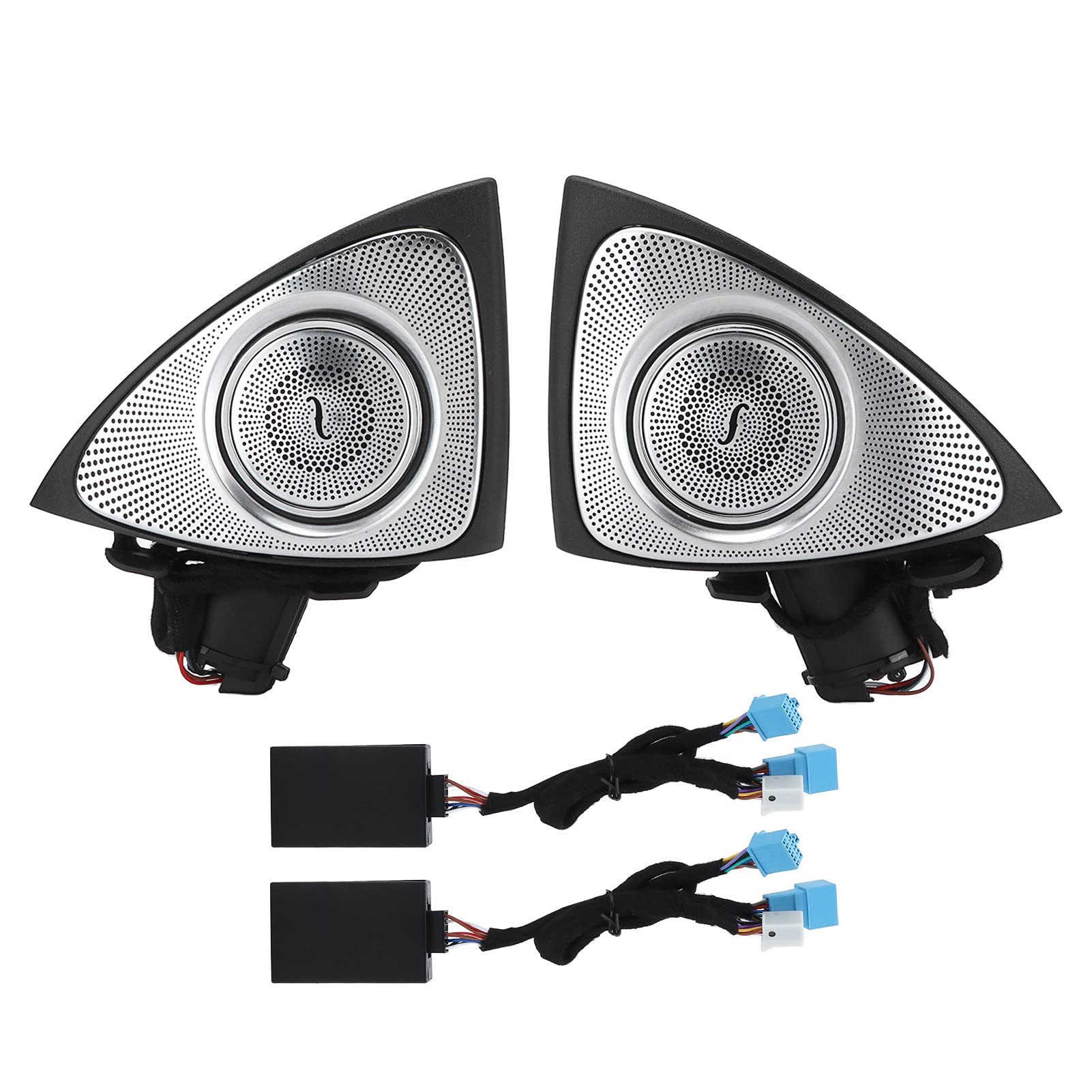 Glomora Auto-Audio-Hochtöner mit LED-Umgebungsbeleuchtungs-Set, 7-farbiger 3D-drehender Hochtöner, Ersatz für ? S-Klasse W222 vor Facelift 2014 2017 von Glomora