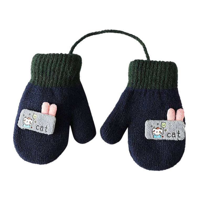 Baby Handschuhe Winter Fäustlinge Baby Gestrickte Stretch Handschuhe Kleinkind 1-5 Jahre Cartoon Fausthandschuhe Warme Dicke Fäustlinge Strickhandschuh für Kinder Mädchen Jungen Laufen, Skifahren von Glücksvogel