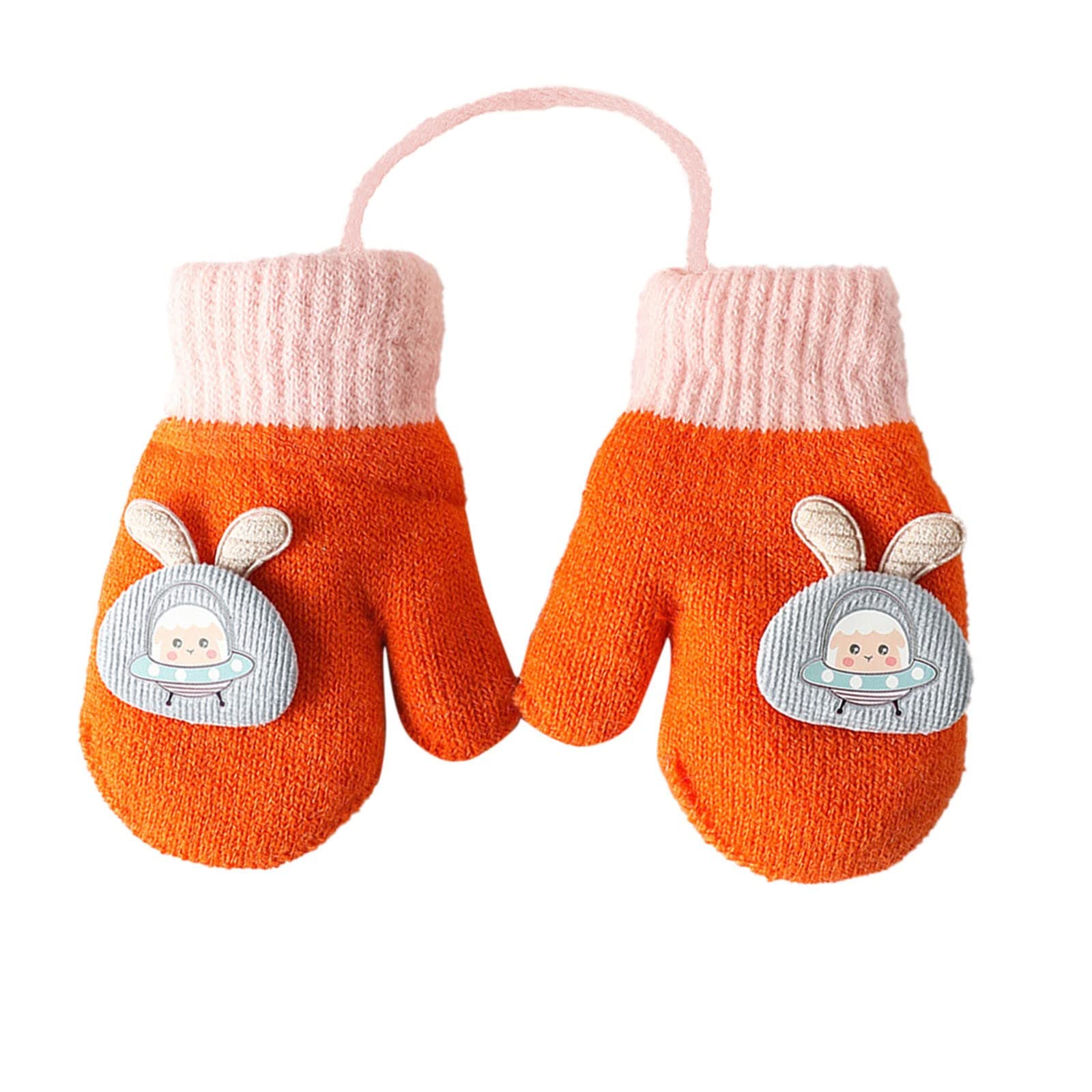 Baby Handschuhe Winter Fäustlinge Baby Gestrickte Stretch Handschuhe Kleinkind 1-5 Jahre Cartoon Fausthandschuhe Warme Dicke Fäustlinge Strickhandschuh für Kinder Mädchen Jungen Laufen, Skifahren von Glücksvogel