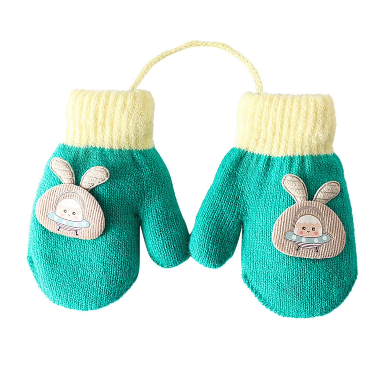 Baby Handschuhe Winter Fäustlinge Baby Gestrickte Stretch Handschuhe Kleinkind 1-5 Jahre Cartoon Fausthandschuhe Warme Dicke Fäustlinge Strickhandschuh für Kinder Mädchen Jungen Laufen, Skifahren von Glücksvogel