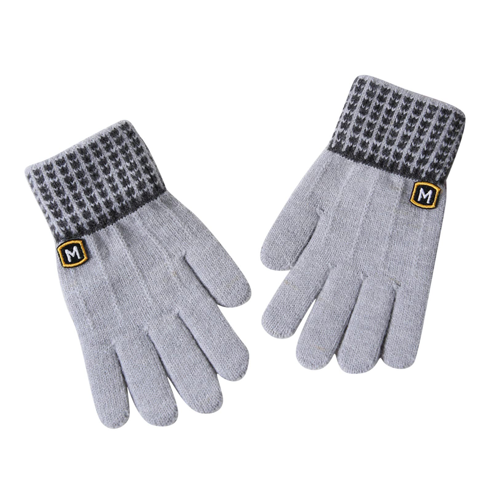 Handschuhe für Kinder, Winter Warme Strick Winterthermische Fleece Handschuhe Vollfinger Kinderhandschuhe Gestrickte Elastisch Thermo Fleece Outdoor Strickhandschuhe für Jungen Mädchen 4-12 Jahre von Glücksvogel