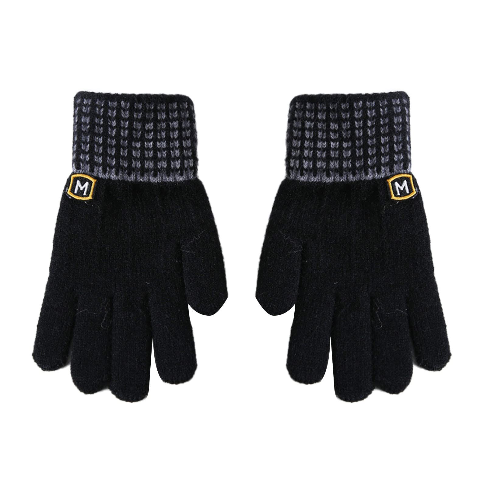 Handschuhe für Kinder, Winter Warme Strick Winterthermische Fleece Handschuhe Vollfinger Kinderhandschuhe Gestrickte Elastisch Thermo Fleece Outdoor Strickhandschuhe für Jungen Mädchen 4-12 Jahre von Glücksvogel