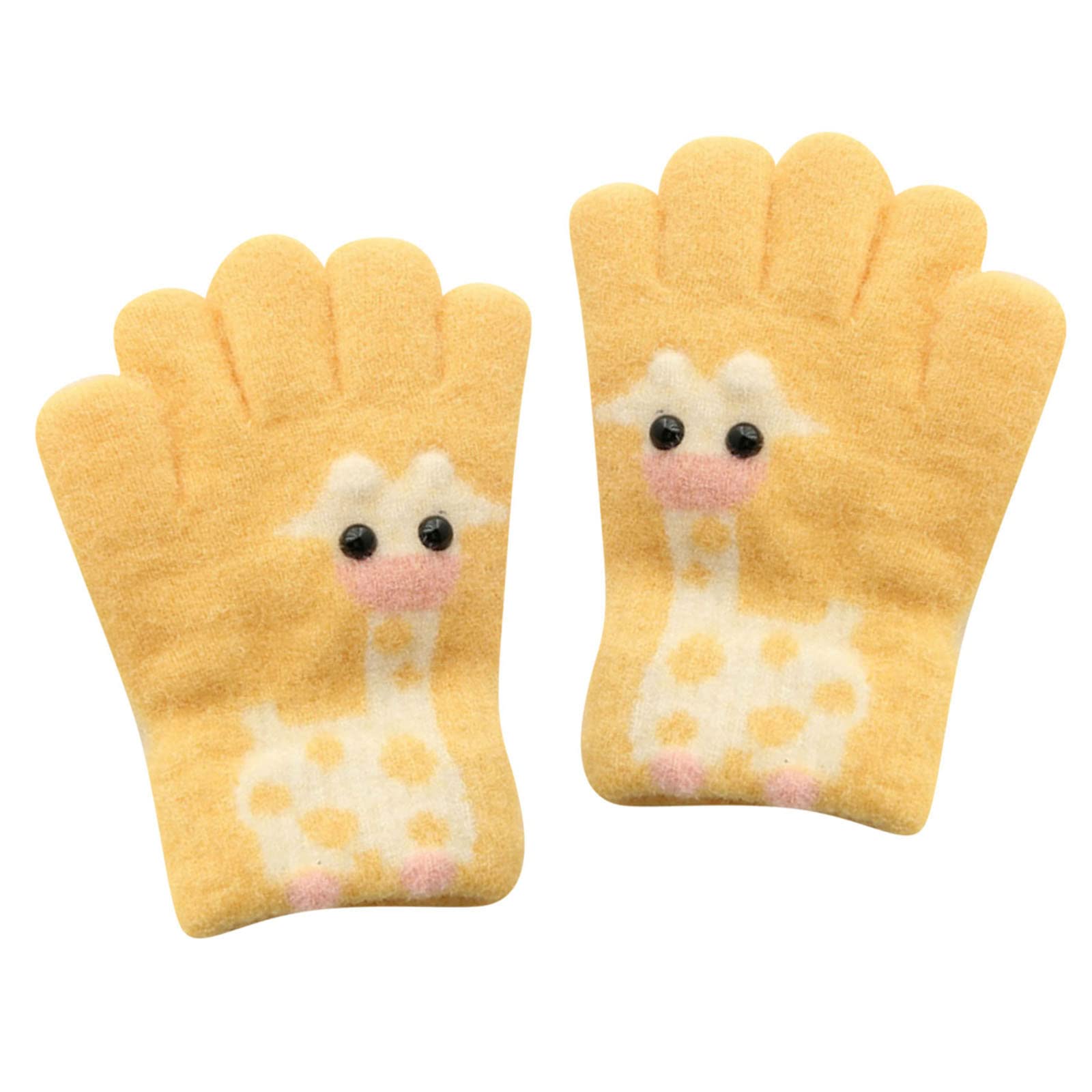 Kinder Winter Warme Handschuhe Elastisch Thermo Fleece Futter Winterthermische Outdoor Vollfinger Strickhandschuhe für 2-8 Jahre alte Jungen Mädchen, Wintertaugliches Tägliches Tragen Kinderhandschuhe von Glücksvogel