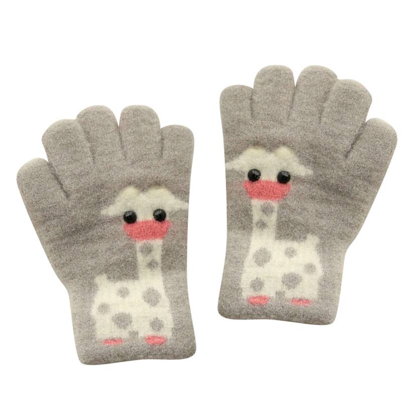 Kinder Winter Warme Handschuhe Elastisch Thermo Fleece Futter Winterthermische Outdoor Vollfinger Strickhandschuhe für 2-8 Jahre alte Jungen Mädchen, Wintertaugliches Tägliches Tragen Kinderhandschuhe von Glücksvogel