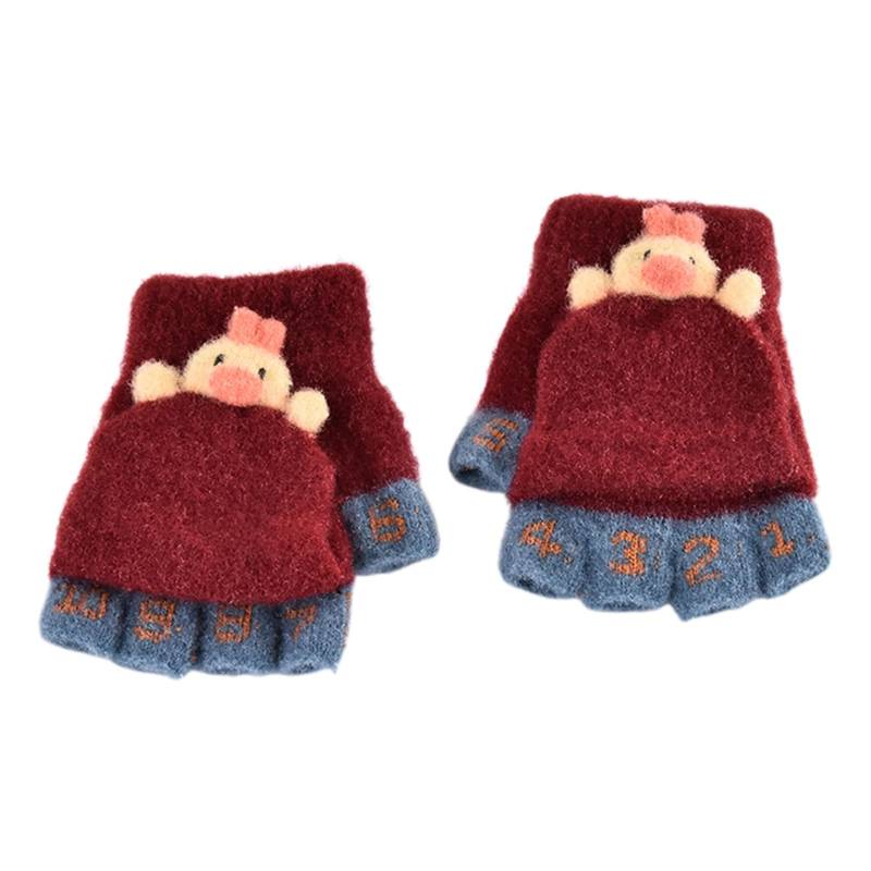 Kleinkind Stretch Fingerlose Handschuhe Kinderhandschuh Verdickte Strickhandschuhe Winterhandschuhe Winter Warme Handschuhe mit Klappe Gestrickte Handschuhe für 2-6 Jahre Junge Mädchen Draußen von Glücksvogel