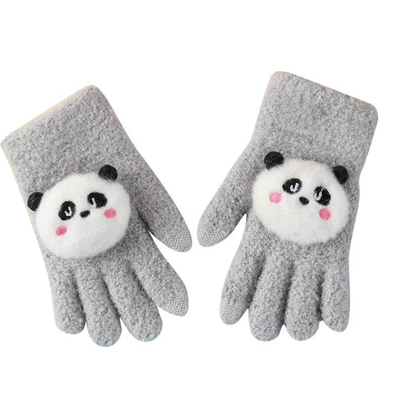 Winter Kinder Gestrickte Handschuhe Warme Kinder Cartoon Dicke Doppelt Strickhandschuhe Elastische Fäustlinge Weich Niedliche Dehnbare Handschuhe Warme Unisex Strick Vollfinger Fäustlinge 3-6 Jahre von Glücksvogel