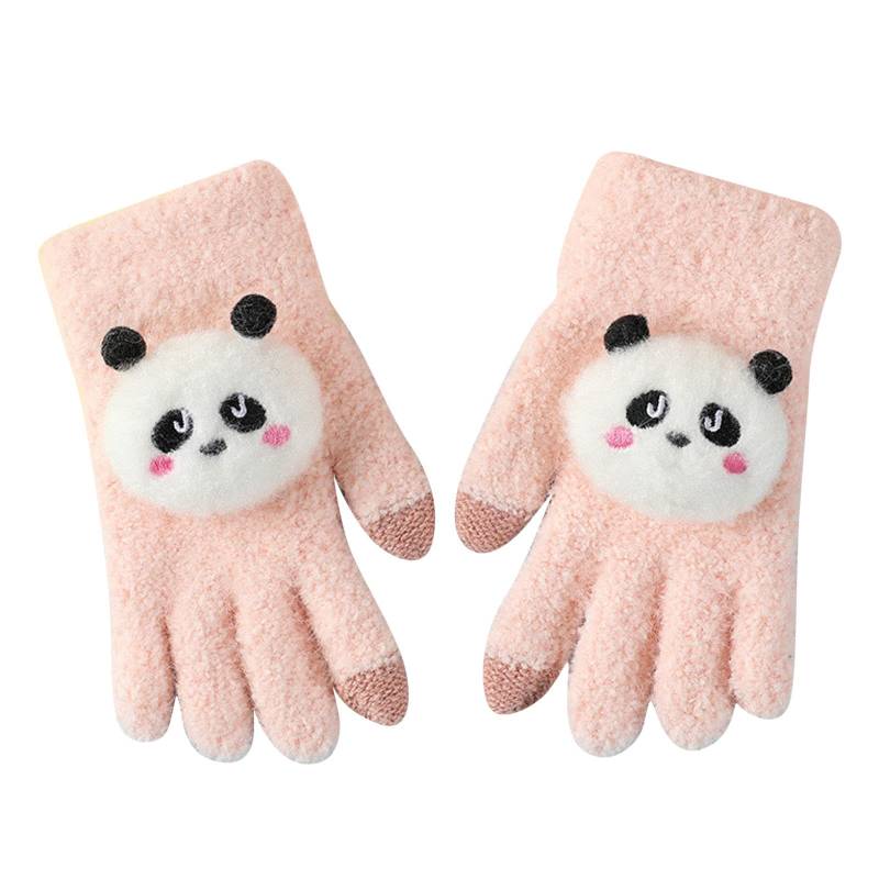 Winter Kinder Gestrickte Handschuhe Warme Kinder Cartoon Dicke Doppelt Strickhandschuhe Elastische Fäustlinge Weich Niedliche Dehnbare Handschuhe Warme Unisex Strick Vollfinger Fäustlinge 3-6 Jahre von Glücksvogel