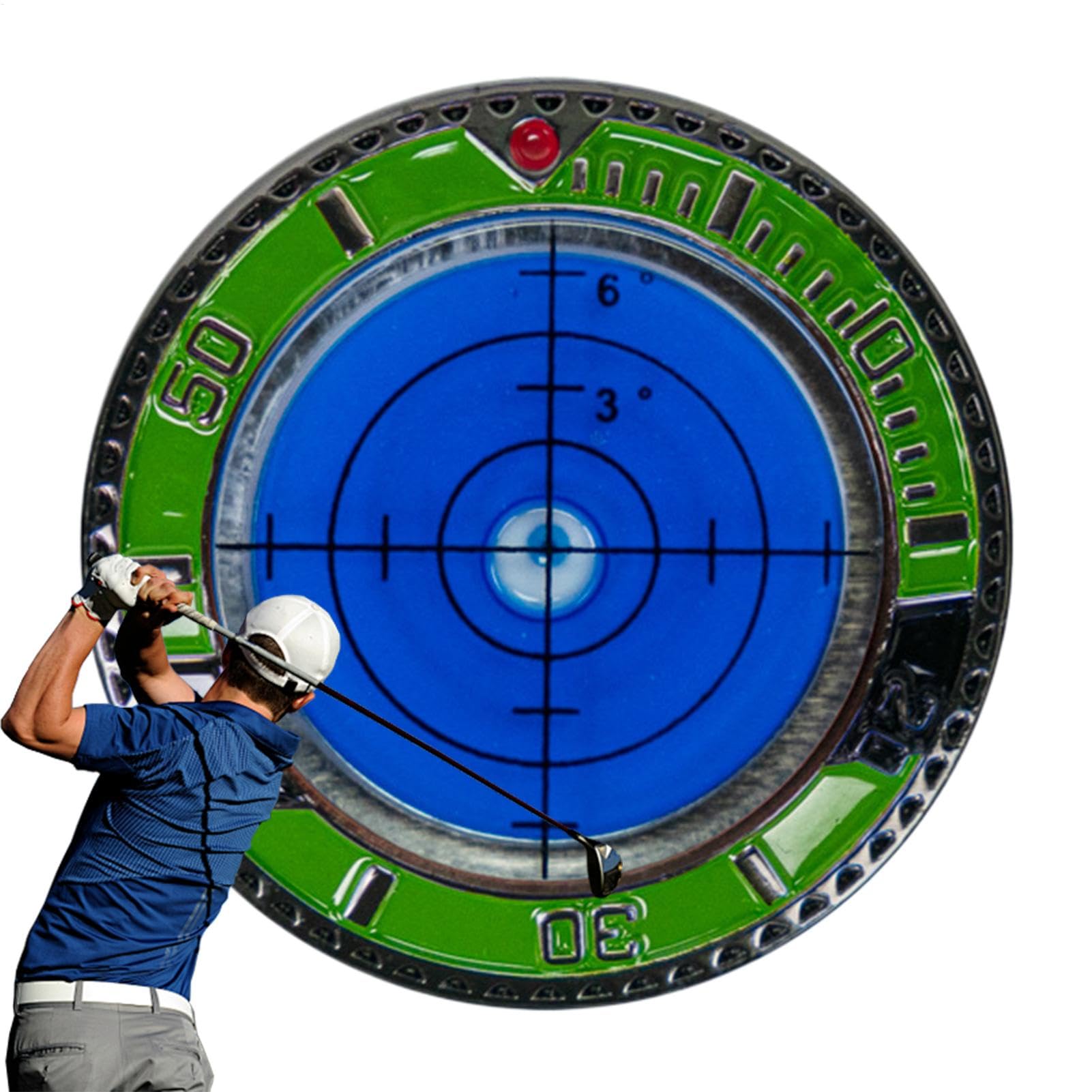 Golf Green Reader,Golfballmarker,Doppelseitige Lesehilfe, grüner Lesekugelmarker - Professionelles tragbares Golf-Trainingsgerät für den Einsatz auf Fußballplätzen und Basketballplätzen von Glugahrif