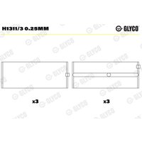 Kurbelwellenlager GLYCO H1311/3 0.25mm von Glyco