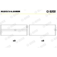 Kurbelwellenlager GLYCO H1313/3 0.25mm von Glyco